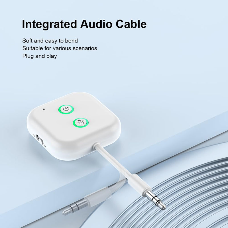 Airplane Bluetooth 5.3 Audio Transmitter Receiver,Supports 2 AirPods or Headphones with All 3.5mm Aux Jacks on Airplanes, Gym Equipment, TVs, & Gaming Consoles ZF-361