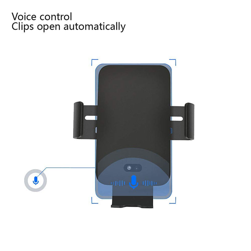 QT S Wireless Car Charger Qi Auto Clamp Voice Control Touch Sensor Infrared Induction Fast Charging Wireless Holder Compatible iPhone 12 12Pro Max 11/11 Pro/11 Pro Max/XS/XS Max/XR/X/8 Samsung Note9