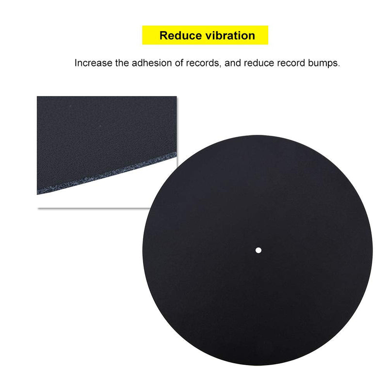 Jeanoko 1PCS Turntable Mat, Leather Turntable Slipmat 12 inch, Leather Record Pad Multifunctional Record Mat, Turntable Antistatic for Pad Felt for Reduce Vibration,Record Player Mat(Thickness 1.5MM)