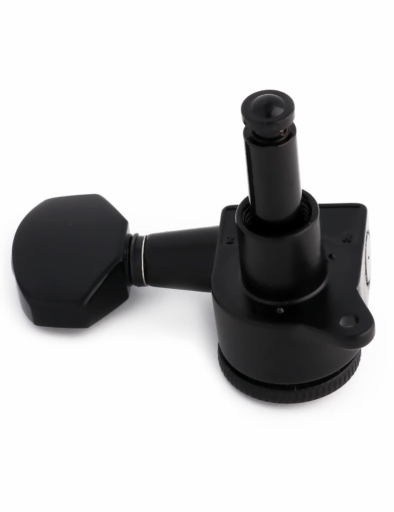 [AUSTRALIA] - Metallor Locking Guitar String Tuning Pegs 18:1 Gear Ratio Guitar Machines Heads Tuners Tuning Keys 3L 3R for ST TL LP SG Style Electric Guitar or Folk Acoustic Guitar Parts Replacement Black. 