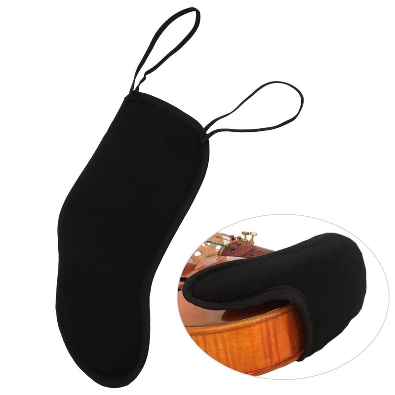 Violin Shoulder Rest for Violin 4/4-4/3, Soft Cotton Sponge Violin Chin Rest Pad, 4/3 4/4 Violin Accessories, Black Flannelette Violin Cover Protector