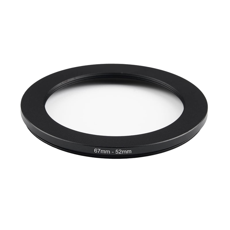 67mm Lens to 52mm Camera Lens Adapter 67mm to 52mm Step Down Ring Adapter Ring for All Brands of UV ND CPL, with Premium Lens Wiping Cloth 2 Pack (67mm-52mm) 67mm-52mm