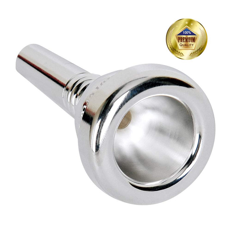 Libretto 12C Trombone Mouthpiece, 2μm Silver Plated Mouthpiece w/Vacuum Packing, Small Shank Compatible with Alto Trombone & Baritone, Designed for Beginner, Student, Jazz Player