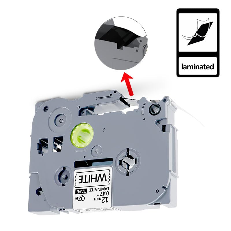 [AUSTRALIA] - 5Pack TZe-231 Tape Label Maker Compatible with Brother P-Touch TZe-231 Tape, TZE231 ½” 0.47”x 26.2 ft Laminated Black on White, for use with PT-D210, PT-H110, PT-D220, PT-D410, PT-D600 12mm 0.47" 5 
