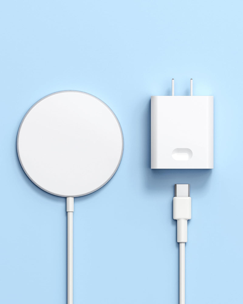 Magnetic Wireless Charger for iPhone 15 14 Wireless Charger with 20W PD USB C Charger, 2 Pack SMOONFACE Compatible with Magsafe Charger for iPhone 15/15Pro/15promax/ 14/14pro/14plus/14promax/AirPods3 A-White
