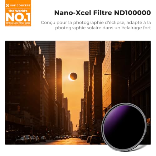 K&F CONCEPT 82mm ND100000(16.6 Stops) High Definition ND Lens Filter