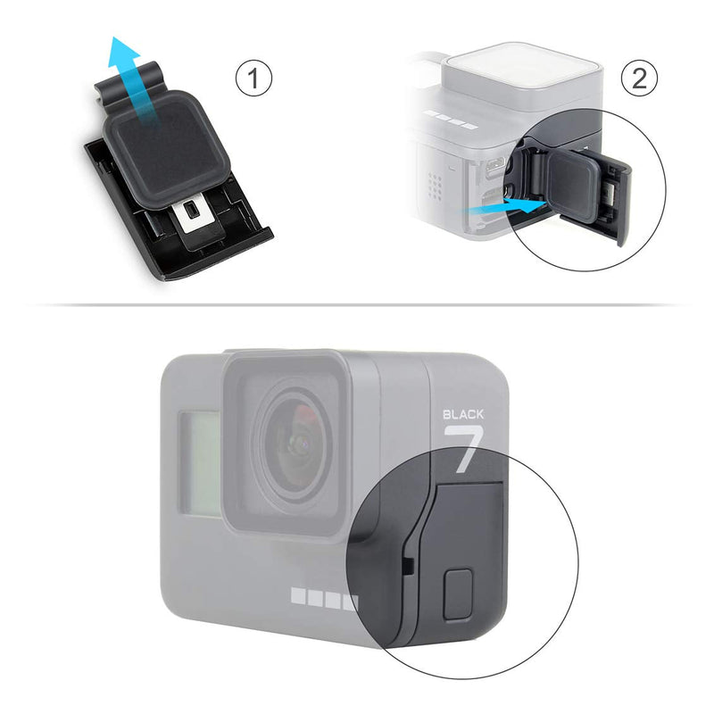 Replacement USB Side Door Cover for GoPro Hero 7 Black Camera Repair Part Accessories Side Door for Gopro Hero 7 Black