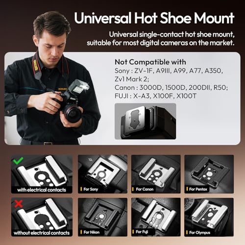 Ulanzi SL03 Mini Flash Speedlite - GN8 Powerful 6500k On-Camera Flash Light, 4 Power Levels, Compatible with Sony ZV-1/ZV-E10/Canon/Nikon/Fuji/Panasonic/Leica/Olympus, Not Fits Sony ZV-1F Black