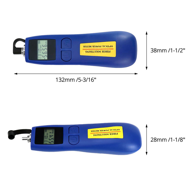 [AUSTRALIA] - QWORK 2 Pack Optical Power Meter, -70~+10 dBm, with Universal 2.5mm Interface, Fiber Light Meter for Testing 6 Calibration wavelengths,Blue 