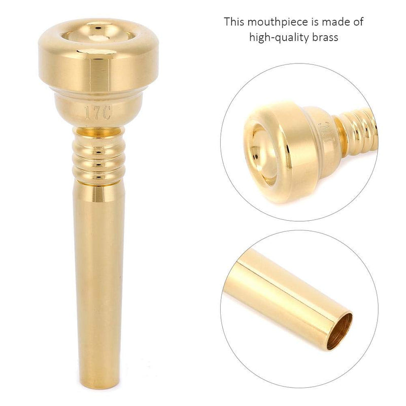 Dilwe Trumpet Mouthpiece 17C Gold Plated Wind Musical Instrument Accessory