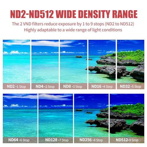 BLAUOCHI Magnetic Variable ND Filter Set Compatible with DJI OSMO Pocket 3 /Pocket 4, 5 Pack UV/CPL/VND1-5/VND6-9/Black Mist 1/4 for DJI Pocket 3 UV/Black MIST/CPL/VND2-32