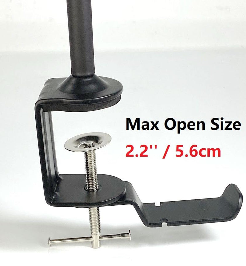 Wave 3 Microphone Arm Stand, 24 Inch Clamp Mount Swivel Holder With Headphone Hook Compatible With Elgato Wave 3, DX USB Microphones - Mic Stand With 1/4 Thread, Clip and 3/8, 5/8 Adapter