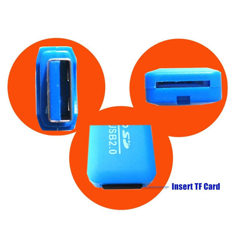 VizGiz 6 Pack Micro SD Card Reader SDXC TF USB 2.0 T-Flash MicroSD TransFlash Memory Card Reader Adapter Writer Mini Ice Cool for Android Phone Camera PDA MP3 MP4 PC Mac Tablet TV Box