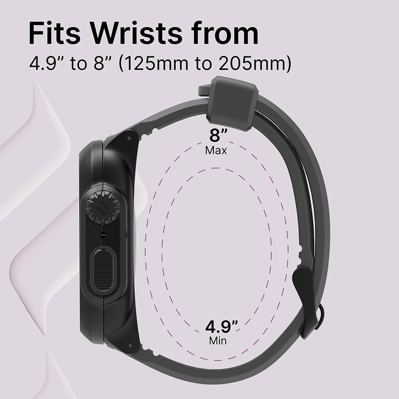 Catalyst 330ft Waterproof Case for Apple Watch Series SE 6/5/4 44mm, Soft Silicone Watch Band, Shock Proof Rugged Protective Case, Microfiber Cloth included – (Black)