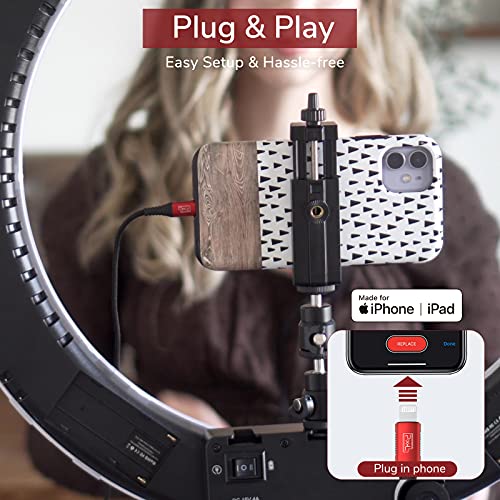 PIXEL Microphone for iPhone iPad(Apple MFi-Certified) from Mic for iPhone Live Streaming Vlogging | External Microphone for iPhone Video Recording, Compatible with Apple Lightning Devices (5ft) 1.5m
