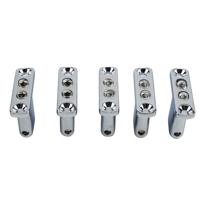 5 PCS Through-Body Guitar String Locking Nut 5 String Bass Guitar Bridge String Locks Zinc Alloy Individual String Locking for Headless Electric Bass Replacement Parts Chrome 5 Piece