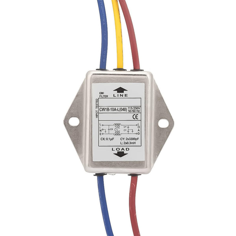 ieron EMI Power Filter 125/250V Electromagnetic Interference Filter CW1B-10A-L (040) Single Phase Filter for Suppression of Impulse Interference