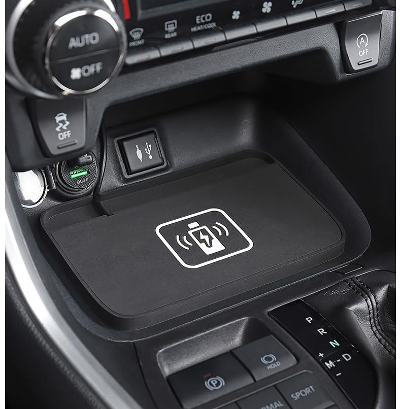 Wireless Car Charger for 2019-2024 Toyota RAV4, 15W Fast Qi Charging Station Pad Mat, Compatible with iPhone and Android, Black