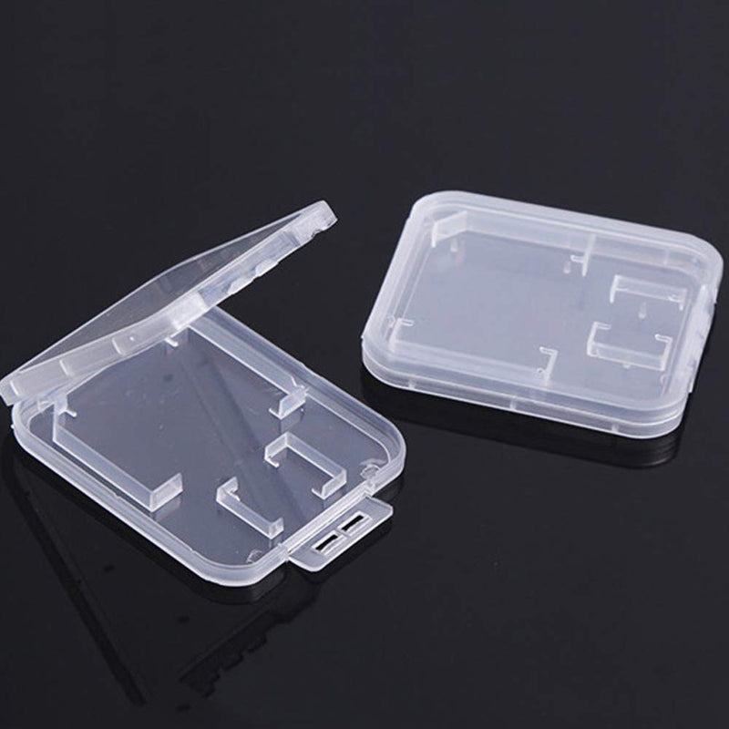 10pcs Clear Plastic Memory Card Case Compatible with SD Micro SD T-Flash Card