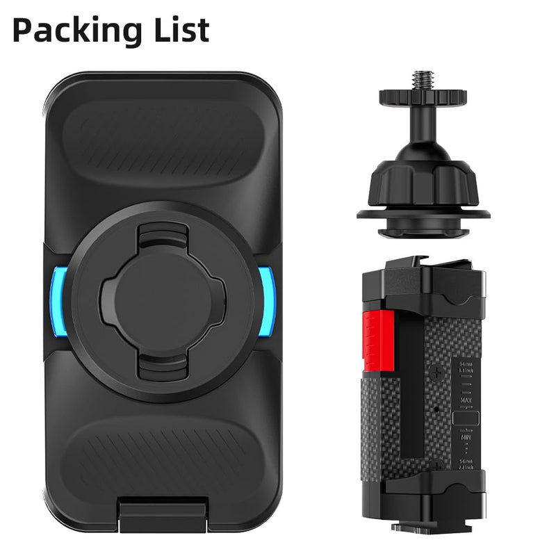 Magnetic Phone Clip Mount for Backpack Strap, 360° Rotating Hands-Free Phone Holder Compatible with iPhone 17/16/15 Pro Max, Samsung and Most Smartphones