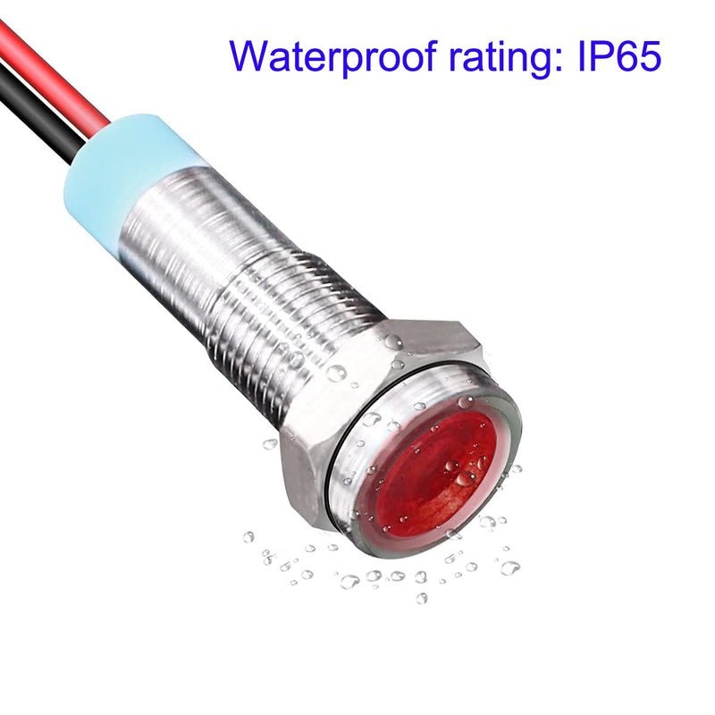 GUUZI 6pcs 220V-230V 6 mm LED Panel Pilot Dash Warning Light Indicator Light Lamp Pilot Dash Bulbs Directional (Red/Blue/White) Red / Blue / White