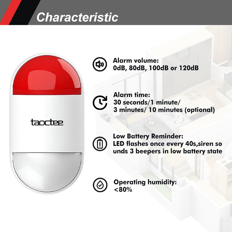 [AUSTRALIA] - Panic Button Alarm for Security Emergency Remote Panic Alarm Siren for Home Strobe Siren,Lightweight and Compact Button with Lanyard,Emergency Alert System for House Business Shop(Battery/USB) 1 Siren+1 Button 