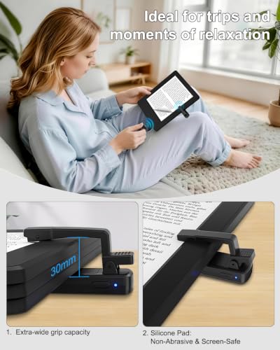 Multi-Function Bluetooth Page Turner TikTok Scrolling Ring Ideal for E-Readers/TikTok Videos/Camera Recording Compatible with Kindle/Kobo/iOS/Android (Black) Black