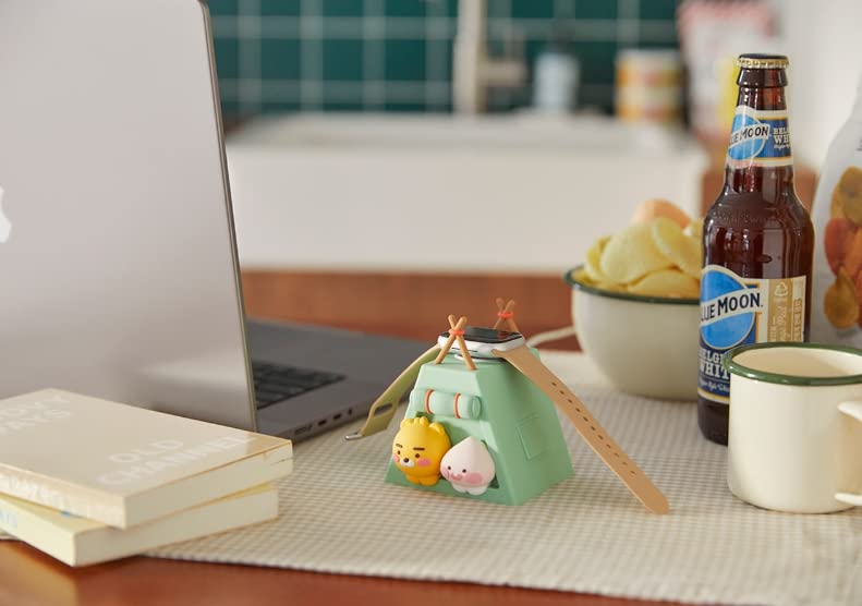 KAKA0 Official Merchandise Gift Set- Little Ryan and Little Apeach Camping Themed Stand Dock Case Compatible with Apple Watch + Heart Memocard Included