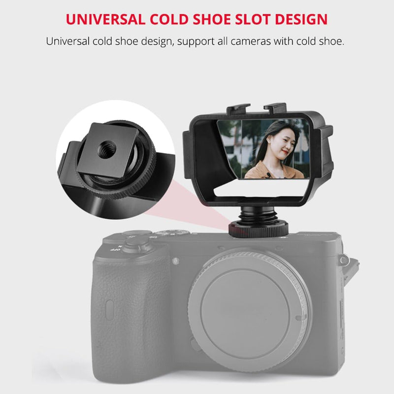 Plastic Camera Selfie Vlog Flip Up Mirror Screen 3 Cold Shoe Mounts Compatible with Sony A6500/6300 Compatible with Fuji XT2/3/20/30
