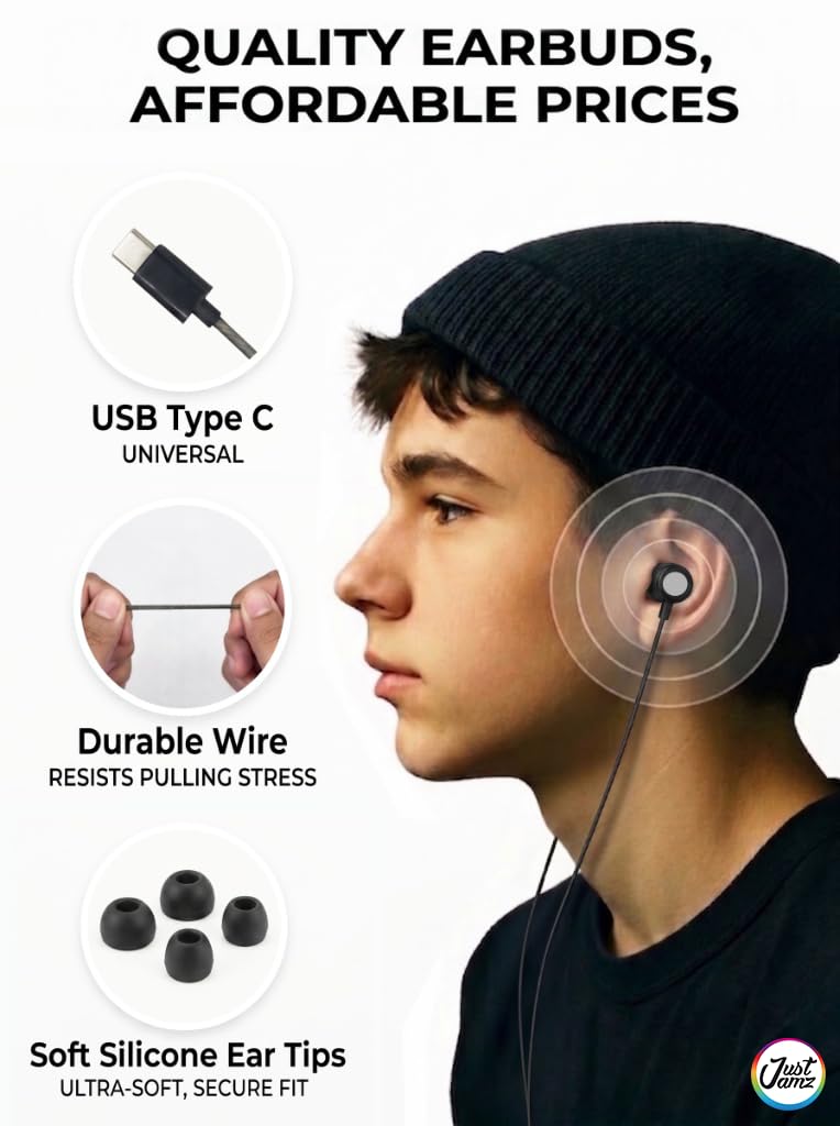 Ember 30 Pack USB C Headphones Wired Earbuds for iPhone 17 16 15 Pro Max, Hi-Fi Type C Earbuds with Mic, Bulk Wired Headphones USB C for School Classroom Lab Library, Volume Control, Black