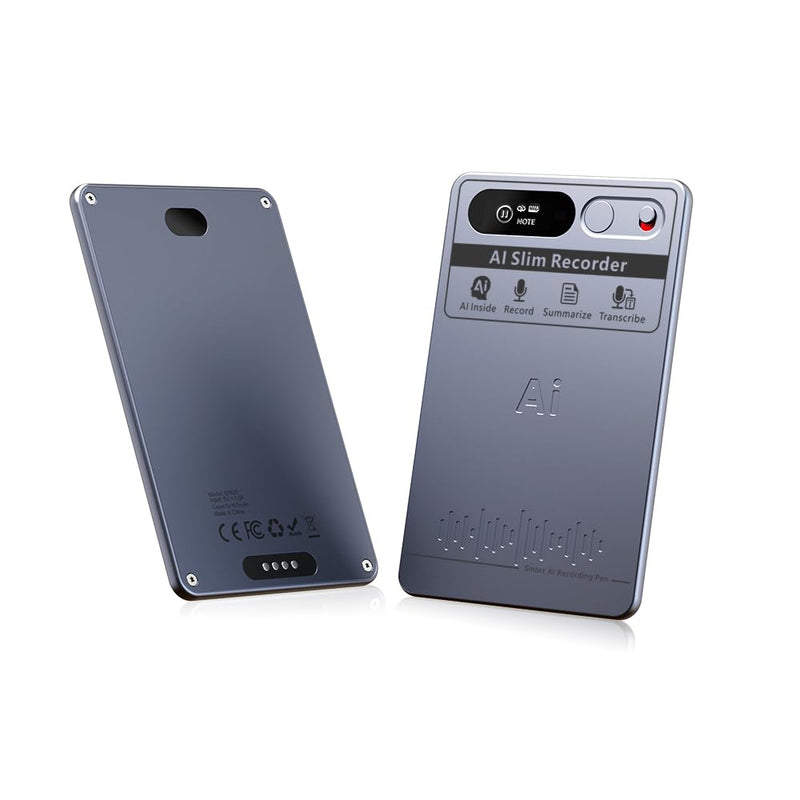 [AUSTRALIA] - AI Voice Recorder with App Control, Advanced AI Transcribe & Summarize with 64GB Memory, Note Voice Recorder, Audio Recorder for Meetings, Lectures, Interviews, Supports 118 Languages, Grey 