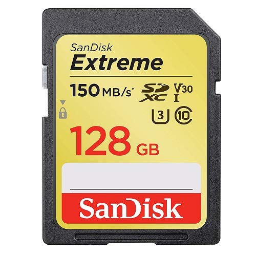 SanDisk Extreme 128GB SD Memory Card Works with Sony Alpha a7C, a6600, a6100, a6400 Mirrorless Camera (SDSDXV5-128G-GNCIN) U3 SDXC UHS-I Bundle with (1) Everything But Stromboli Micro & SD Card Reader