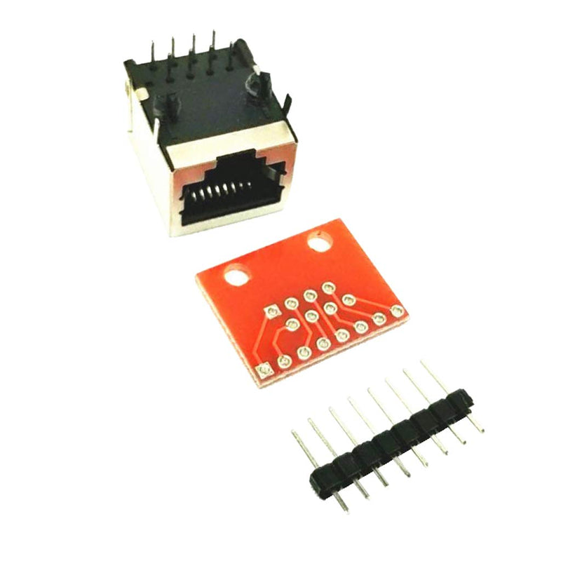 Almencla Pack of 10 8P8C Female Connectors and Connectors Plate Connector Breakout Board for Ethernet Sockets