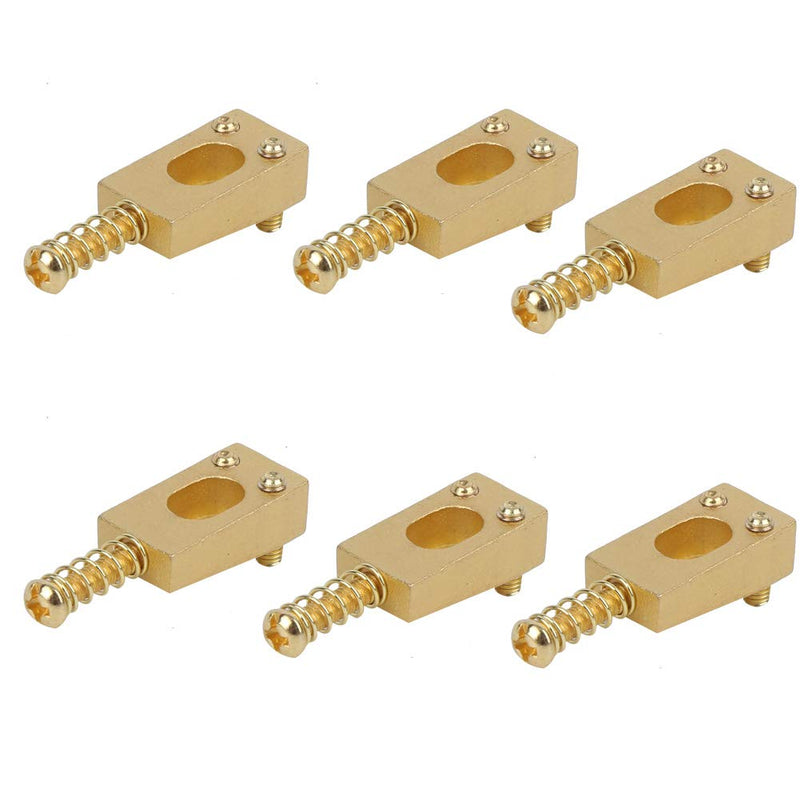 6PCS Guitar Bridge Roller Saddles Brass String Saddles Replacement for Electric Guitar Accessories (Gold) Gold