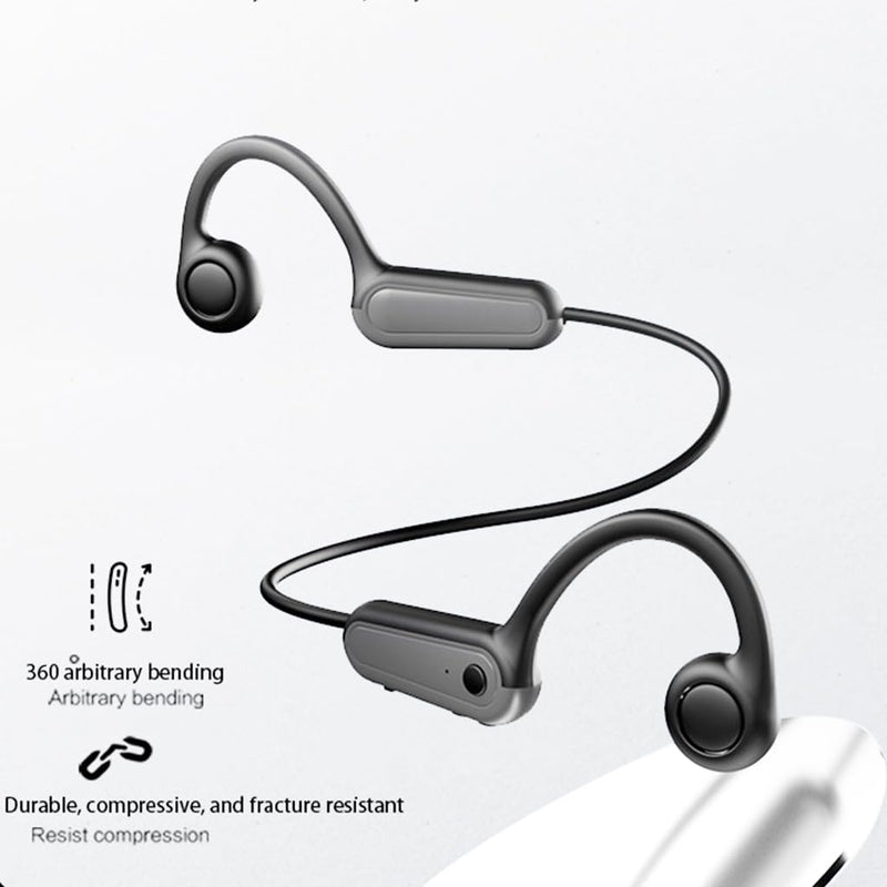 AYI True Bone Conduction Bluetooth Headphones Open Ear Headset Painless Wear Stereo Earphone 11H Playtime Lightweight Stable & Comfortable Sports Headphone for Driving Bicycling Running Skiing-White B8 White