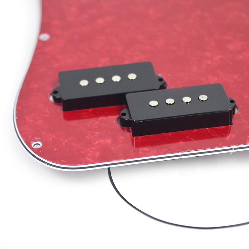 Red Pearl Pre-wired Bass Pick Guard Loaded P Bass Pickguard for Precision P Bass Red Pearl