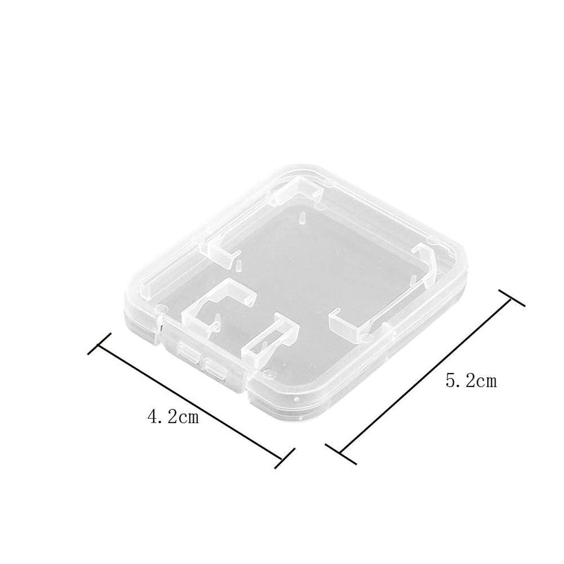 20 Pieces Clear Plastic Memory Card Case Memory Card Case Holder with SD Micro SD T-Flash Card (Only Include Case, Memory Card Not Included)