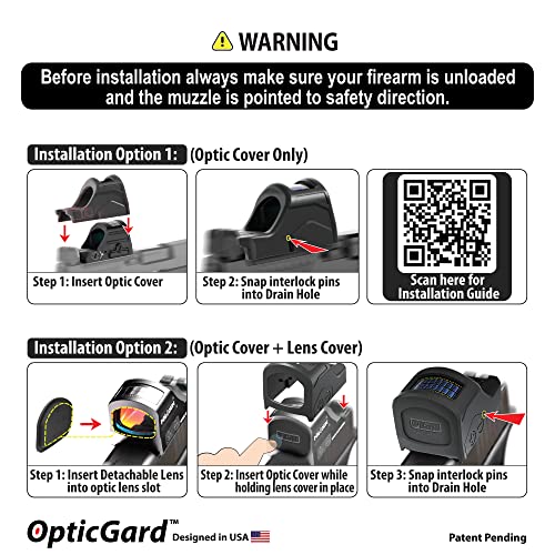 OpticGard Scope Cover Compatible with Holosun 507C 407C Protect Your Optic While in Action from Stray Casing and Drops Easy Snap On Includes a Detachable Lens Cover for Protection Gunmetal
