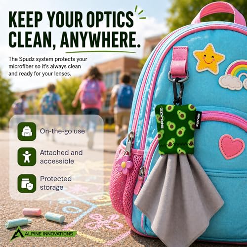 SPUDZ Classic Microfiber Lens Cleaner – Clip-On Pouch, Washable – for Binoculars, Scopes, Glasses, Screens | Classic | Tiger, 6 x 6 Inch (3-Pack) 6 x 6 Inch (3-Pack)
