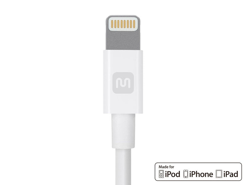 Monoprice Lightning to USB Type-A Charging Cable - Apple MFi Certified, 3 Feet, White - Essential Series (Pack of 5) 3ft (Pack of 5)
