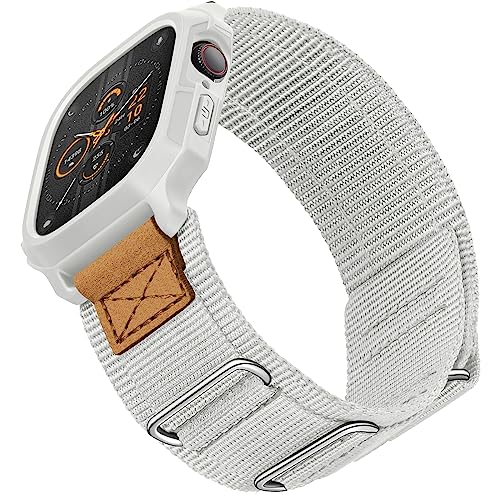 Bundle of the Rugged Nylon Apple Watch Band (Apricot grey/Black)