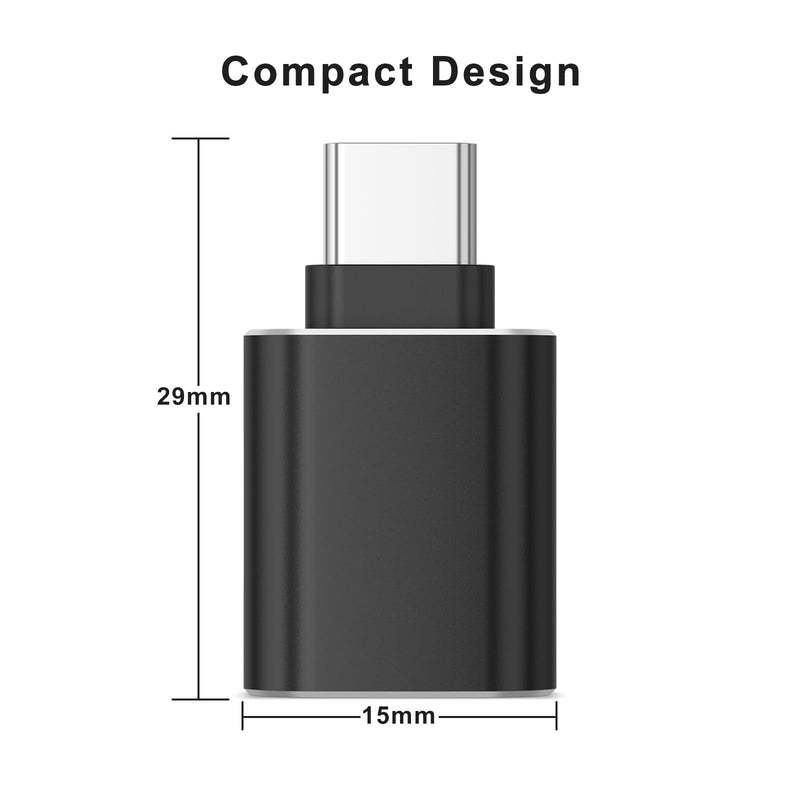 6 Pack USB C to USB Adapter, USB Type C Male to USB A 3.0 Female OTG Adapter for iPhone 17 16 15 Pro Max, MacBook Pro, Flash Thumb Drive, iPad, Samsung Galaxy, XPS and More Type C Device (Black) Black