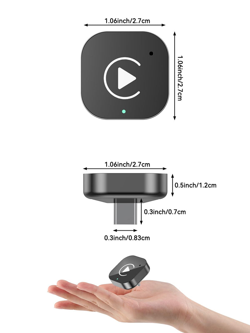 USB-C Wireless CarPlay & Android Auto Adapter with USB-A Converter, 2-in-1 Wireless CarPlay Adapter for Factory Wired CarPlay and Android Auto Cars, High-Speed 5GHz WiFi, Bluetooth 5.0 | 2-in-1 adapter uses 5GHz WiFi and Bluetooth 5.0 to add wireless C...