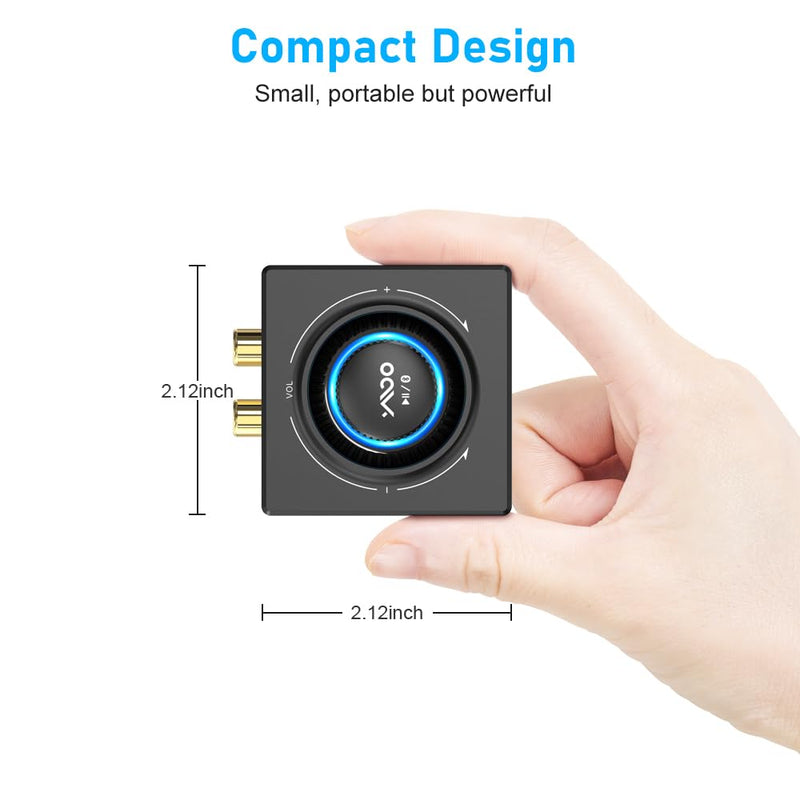 [AUSTRALIA] - YMOO B06T3 Bluetooth 5.3 Receiver, 100ft RCA Bluetooth Audio Adapter for 3.5mm Jack AUX HiFi Home Stereo/Speaker from Smartphone/Tablet/Laptop, Dual Link for Two Speakers, SBC AAC Audio Black 