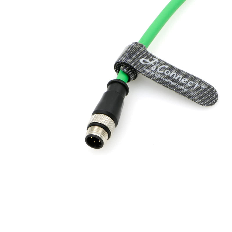 D-Code Cable M12 4 Pin Male to RJ45 Male Cat5e High Flexible Waterproof Ethernet Shielded Cable Industrial for Industrial Camera 33Ft/10M 10M