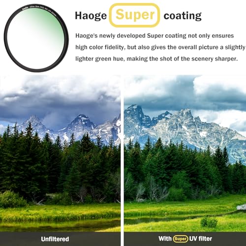 Haoge LH-X200S Square Metal Lens Hood with 49mm Ultra Slim MC UV for Fuji x100v x100f x100t Camera