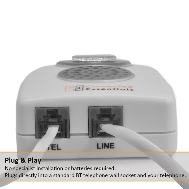 Telephone Ringer Amplifier by Connected Essentials - Loud Ringer with Bright Flashing Light