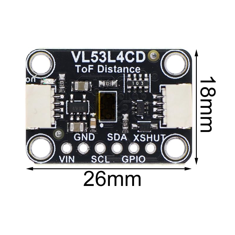 VL53L4CD Flight Time Distance Sensor, I2C 1-1300 mm ToF Distance Sensor Module for Aircraft, MRS159A Flight Time Distance Sensor
