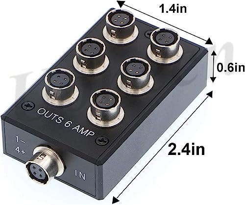 Uonecn Hirose 4 Pin Female Cable Splitter Multi-Port 1 in 6 Out for Audio Devices 688 633 Zoom F8 Camera Power Adapter Connector HR10A-7R-4S