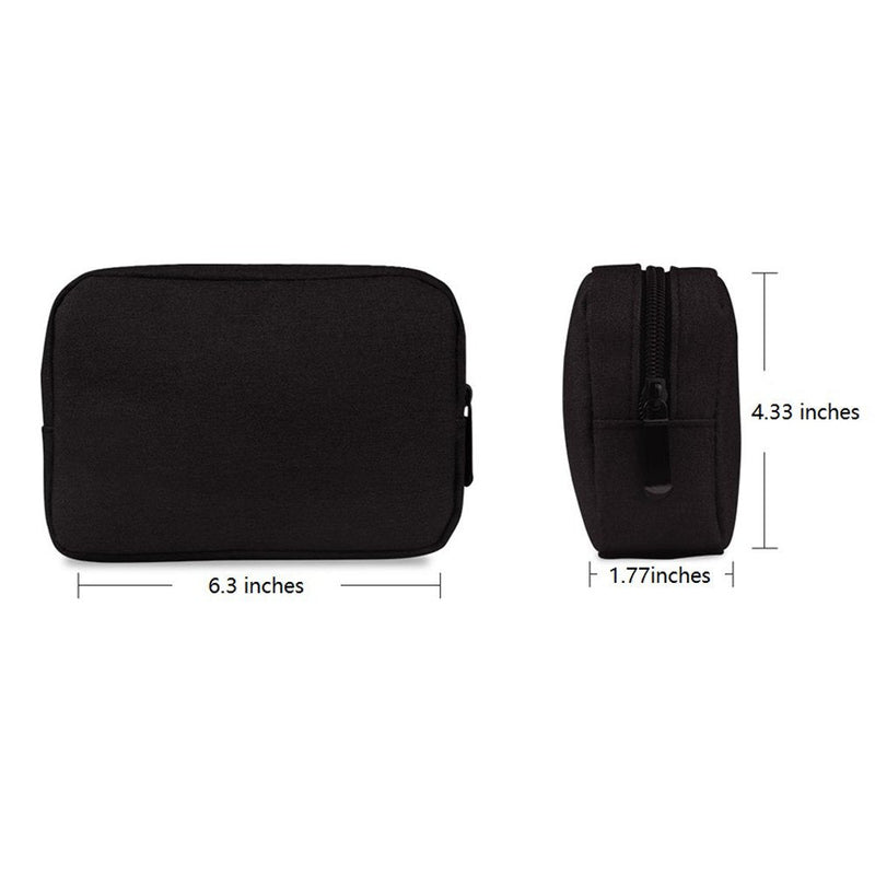 ERCRYSTO Universal Electronics/Accessories Soft Carrying Case Bag, Durable & Light-Weight,Suitable for Out-Going, Business, Travel and Cosmetics Kit (Small-Black) Small-Black